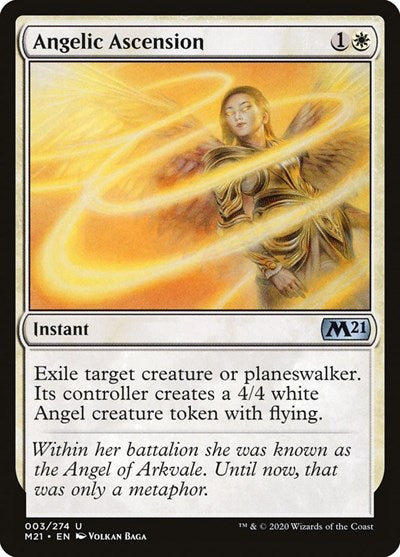 Angelic Ascension M21 #3 (Near Mint Uncommon) Magic: The Gathering: Core Set 2021