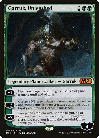 Garruk Unleashed M21 #183 (Near Mint Mythic Rare) Magic: The Gathering: Core Set 2021