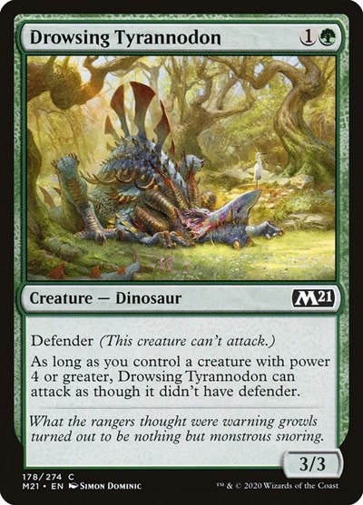 Drowsing Tyrannodon M21 #178 (Near Mint Common) Magic: The Gathering: Core Set 2021