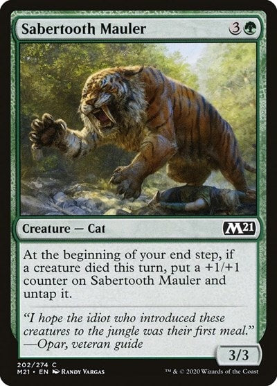 Sabertooth Mauler M21 #202 (Near Mint Common) Magic: The Gathering: Core Set 2021