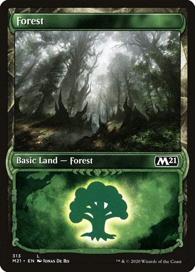 Forest Showcase M21 #313 (Near Mint Land) Magic: The Gathering: Core Set 2021