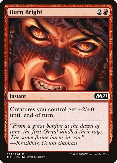 Burn Bright M21 #134 (Near Mint Common) Magic: The Gathering: Core Set 2021