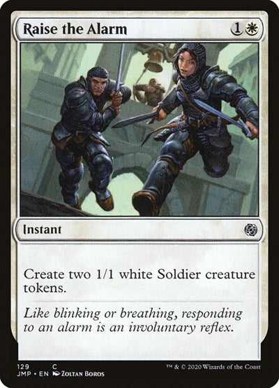 Raise the Alarm JMP #129 (Near Mint Common) Magic: The Gathering: Jumpstart