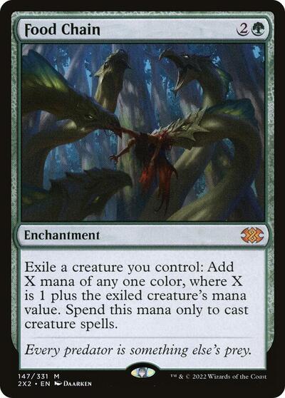 Food Chain Foil 2X2 #147 (Lightly Played Mythic Rare) Magic: The Gathering: Double Masters 2022