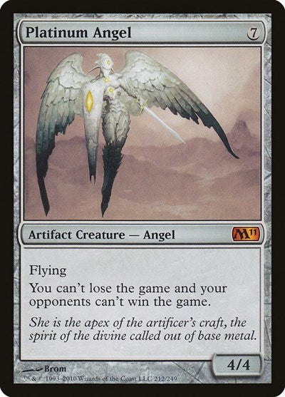 Platinum Angel M11 #212 (Lightly Played Mythic Rare) Magic: The Gathering: Magic 2011 (M11)
