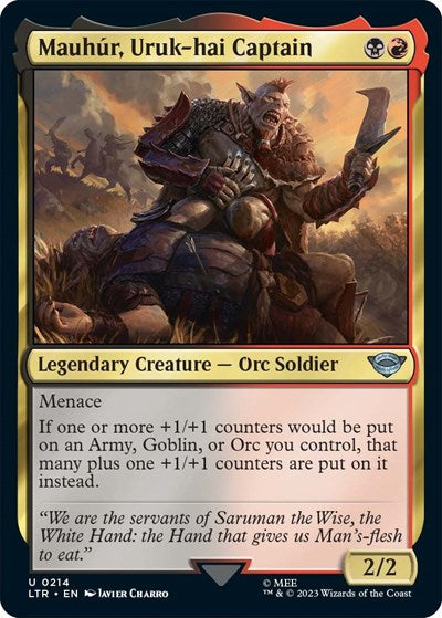 Mauhur Uruk hai Captain LTR #214 (Near Mint Uncommon) Magic: The Gathering: Universes Beyond: The Lord of the Rings: Tales of Middle-earth