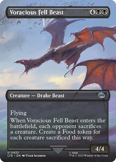 Voracious Fell Beast Borderless LTR #422 (Near Mint Uncommon) Magic: The Gathering: Universes Beyond: The Lord of the Rings: Tales of Middle-earth