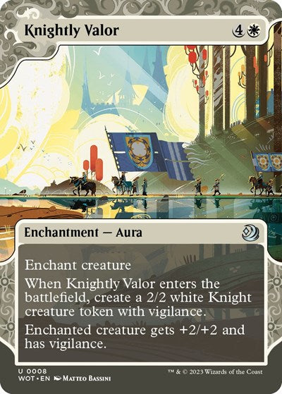 Knightly Valor WOT #8 (Near Mint Uncommon) Magic: The Gathering: Wilds of Eldraine: Enchanting Tales
