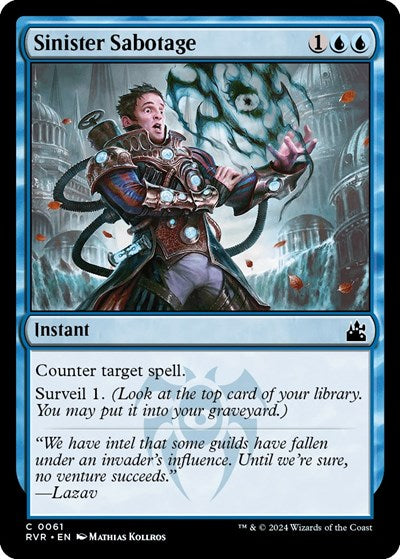 Sinister Sabotage RVR #61 (Near Mint Common) Magic: The Gathering: Ravnica Remastered