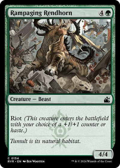 Rampaging Rendhorn RVR #154 (Near Mint Common) Magic: The Gathering: Ravnica Remastered