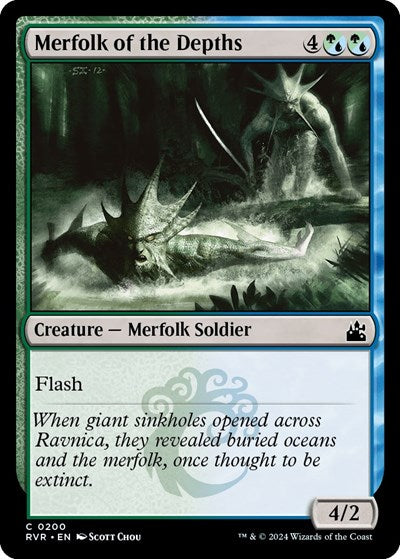 Merfolk of the Depths RVR #200 (Near Mint Common) Magic: The Gathering: Ravnica Remastered