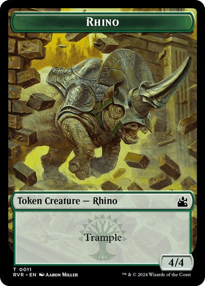 Rhino Token RVR #11 (Near Mint T) Magic: The Gathering: Ravnica Remastered