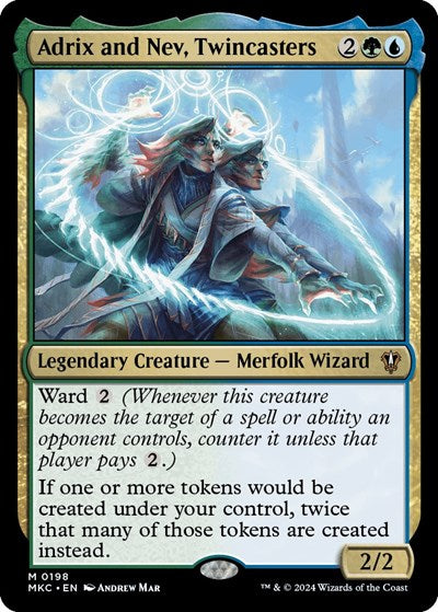 Adrix and Nev Twincasters MKC #198 (Near Mint Mythic Rare) Magic: The Gathering: Commander: Murders at Karlov Manor