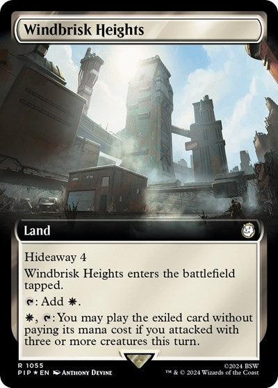 Windbrisk Heights Extended Art Surge Foil Foil PIP #1055 (Near Mint Rare) Magic: The Gathering: Universes Beyond: Fallout