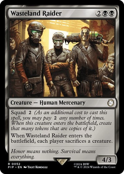 Wasteland Raider PIP #52 (Near Mint Rare) Magic: The Gathering: Universes Beyond: Fallout