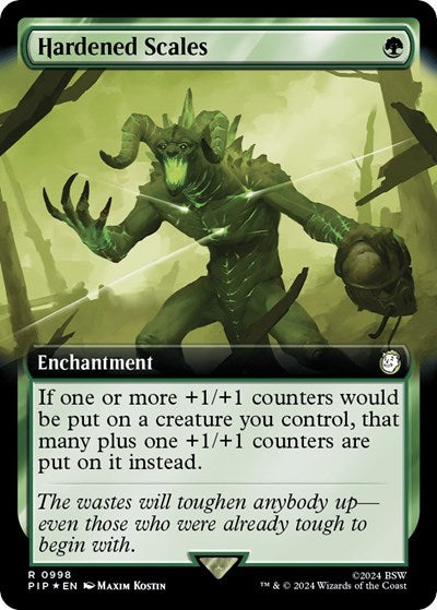 Hardened Scales Extended Art Surge Foil Foil PIP #998 (Near Mint Rare) Magic: The Gathering: Universes Beyond: Fallout