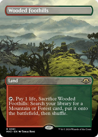Wooded Foothills Borderless Foil MH3 #361 (Near Mint Rare) Magic: The Gathering: Modern Horizons 3