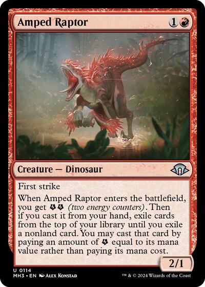 Amped Raptor MH3 #114 (Near Mint Uncommon) Magic: The Gathering: Modern Horizons 3