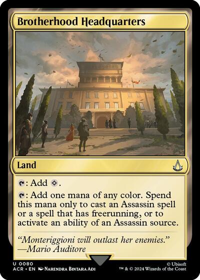 Brotherhood Headquarters ACR #80 (Near Mint Uncommon) Magic: The Gathering: Universes Beyond: Assassin's Creed