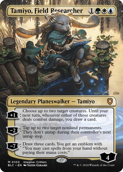 Tamiyo Field Researcher Borderless Foil BLC #100 (Near Mint Mythic Rare) Magic: The Gathering: Commander: Bloomburrow