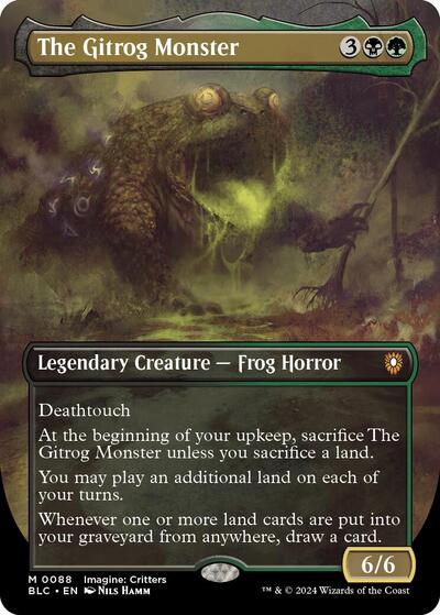 The Gitrog Monster Borderless BLC #88 (Near Mint Mythic Rare) Magic: The Gathering: Commander: Bloomburrow