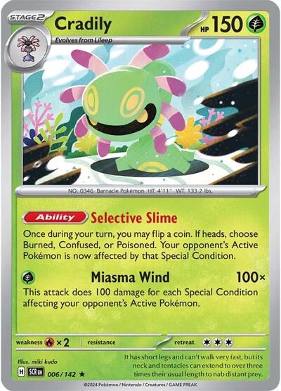 Cradily Holofoil SCR #006/142 (Near Mint Rare) Pokemon: SV07: Stellar Crown