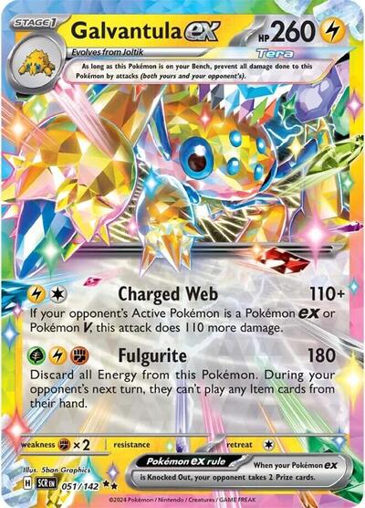 Galvantula ex 051 142 Holofoil SCR #051/142 (Near Mint Double Rare) Pokemon: SV07: Stellar Crown