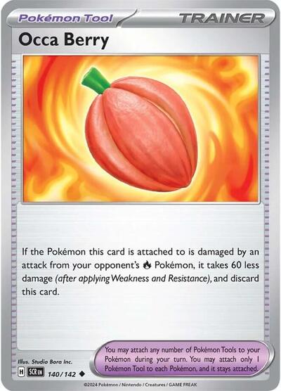 Occa Berry Reverse Holofoil SCR #140/142 (Near Mint Uncommon) Pokemon: SV07: Stellar Crown