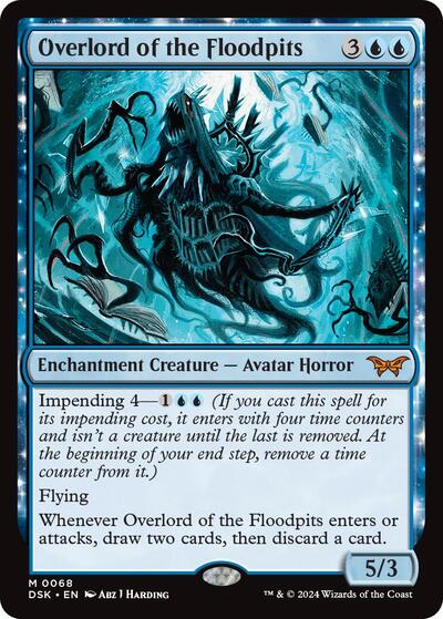 Overlord of the Floodpits DSK #68 (Near Mint Mythic Rare) Magic: The Gathering: Duskmourn: House of Horror