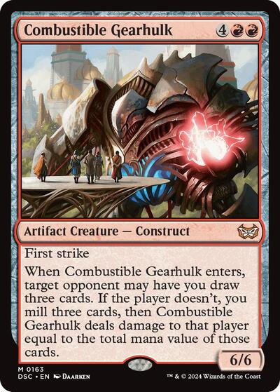 Combustible Gearhulk DSC #163 (Near Mint Mythic Rare) Magic: The Gathering: Commander: Duskmourn: House of Horror