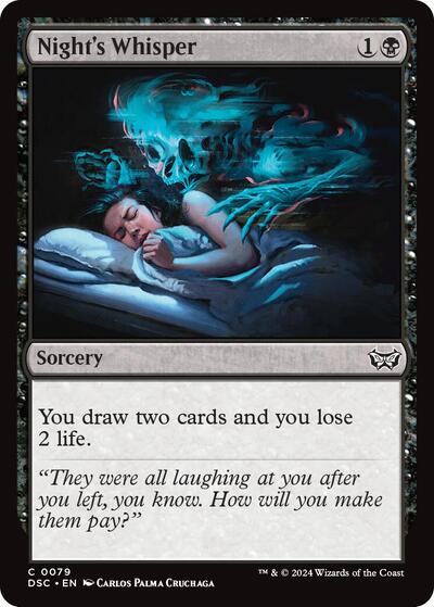 Nights Whisper DSC #79 (Near Mint Common) Magic: The Gathering: Commander: Duskmourn: House of Horror