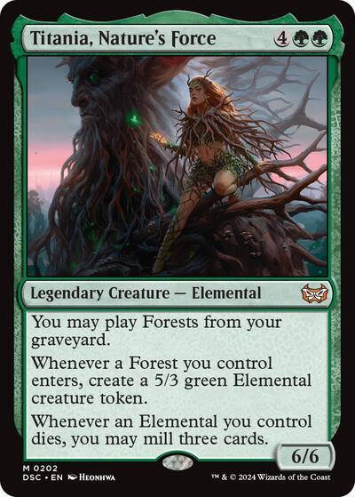 Titania Natures Force DSC #202 (Near Mint Mythic Rare) Magic: The Gathering: Commander: Duskmourn: House of Horror