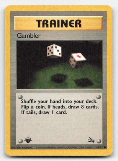 Gambler 1st Edition Fossil 60/62 C Pokemon MP