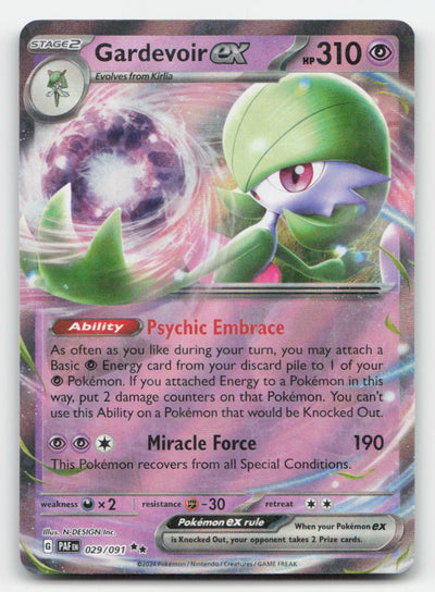 Gardevoir ex Holo Paldean Fates 029/091 Double Rare Pokemon NM