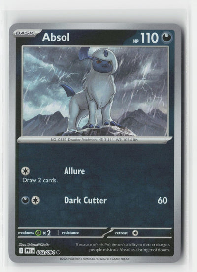 Absol Reverse Holo Phantasmal Flames 063/094 C Pokemon NM