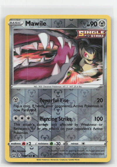 Mawile Reverse Holo Battle Styles 100/163 C Pokemon LP