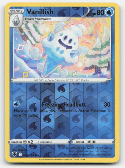 Vanillish Reverse Holo Darkness Ablaze 046/189 UC Pokemon NM
