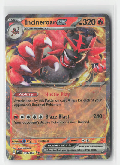 Incineroar ex Holo Temporal Forces 034/162 Double Rare Pokemon NM