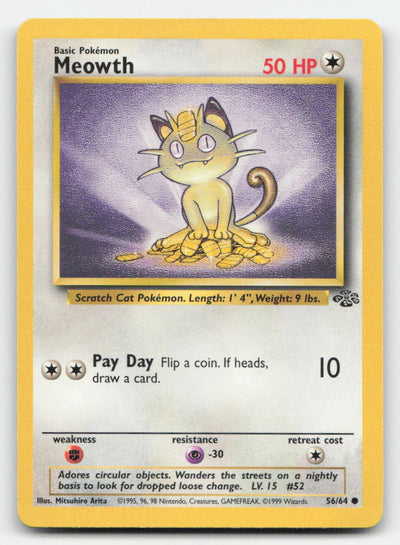 Meowth Unlimited Jungle 56/64 C Pokemon MP