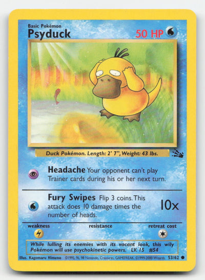 Psyduck Unlimited Fossil 53/62 C Pokemon MP