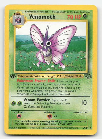 Venomoth 1st Edition Jungle 29/64 R Pokemon MP