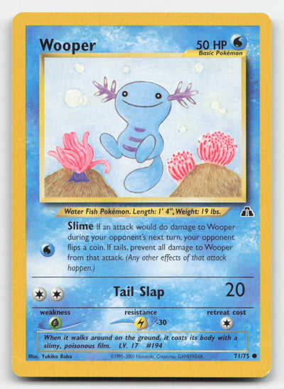 Wooper Unlimited Neo Discovery 71/75 C Pokemon NM