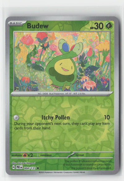 Budew Reverse Holo Prismatic Evolutions 004/131 C Pokemon NM