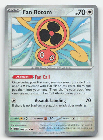 Fan Rotom (Master Ball Pattern) Holo Prismatic Evolutions 085/131 C Pokemon NM