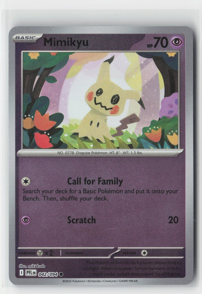 Mimikyu Reverse Holo ME02: Phantasmal Flames PFL 042/094 Pokemon TCG