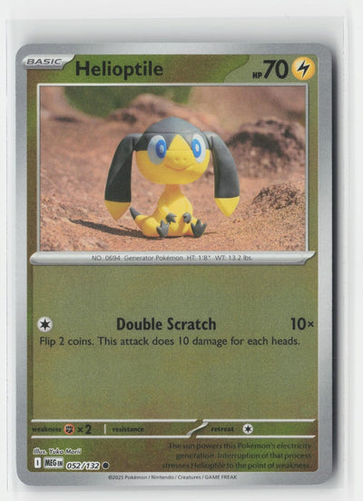 Helioptile Reverse Holo Mega Evolution 052/132 C Pokemon NM