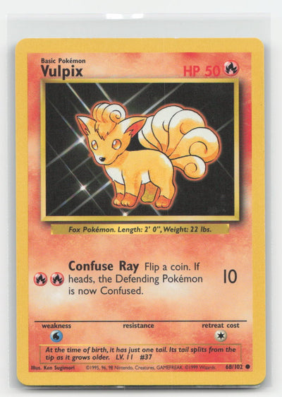 Vulpix Base Set Unlimited 68/102 C Pokemon HP