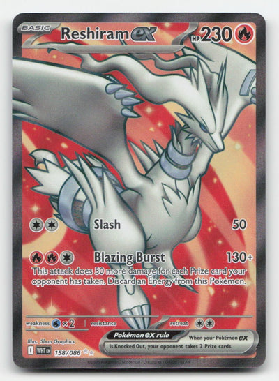 Reshiram ex Holo White Flare 158/086 Ultra Rare Pokemon NM