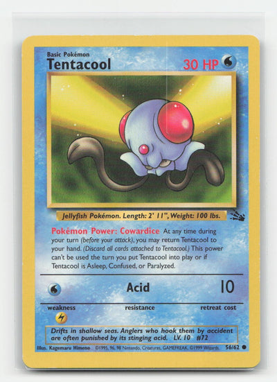 Tentacool Unlimited Fossil 56/62 C Pokemon HP