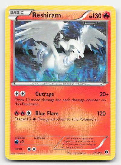Reshiram Next Destinies 21/99 R Pokemon MP